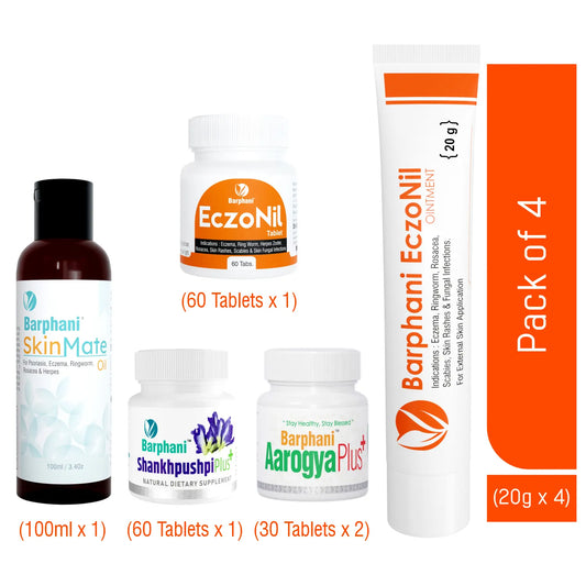 Barphani EczoNil Mega Combo- All In One Quick Healing Eczema Atopic & Seborrheic Dermatitis Ringworm Fungal Infections Skin Rashes Jock Itch Relief
