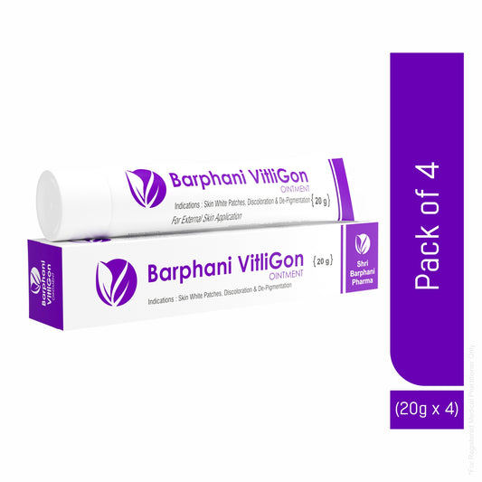 Barphani VitliGon 80g- Anti Vitiligo Cream Super Effective on Vitiligo White Patches Discolouration De-Pigmentation Faster Results Restricts Spread