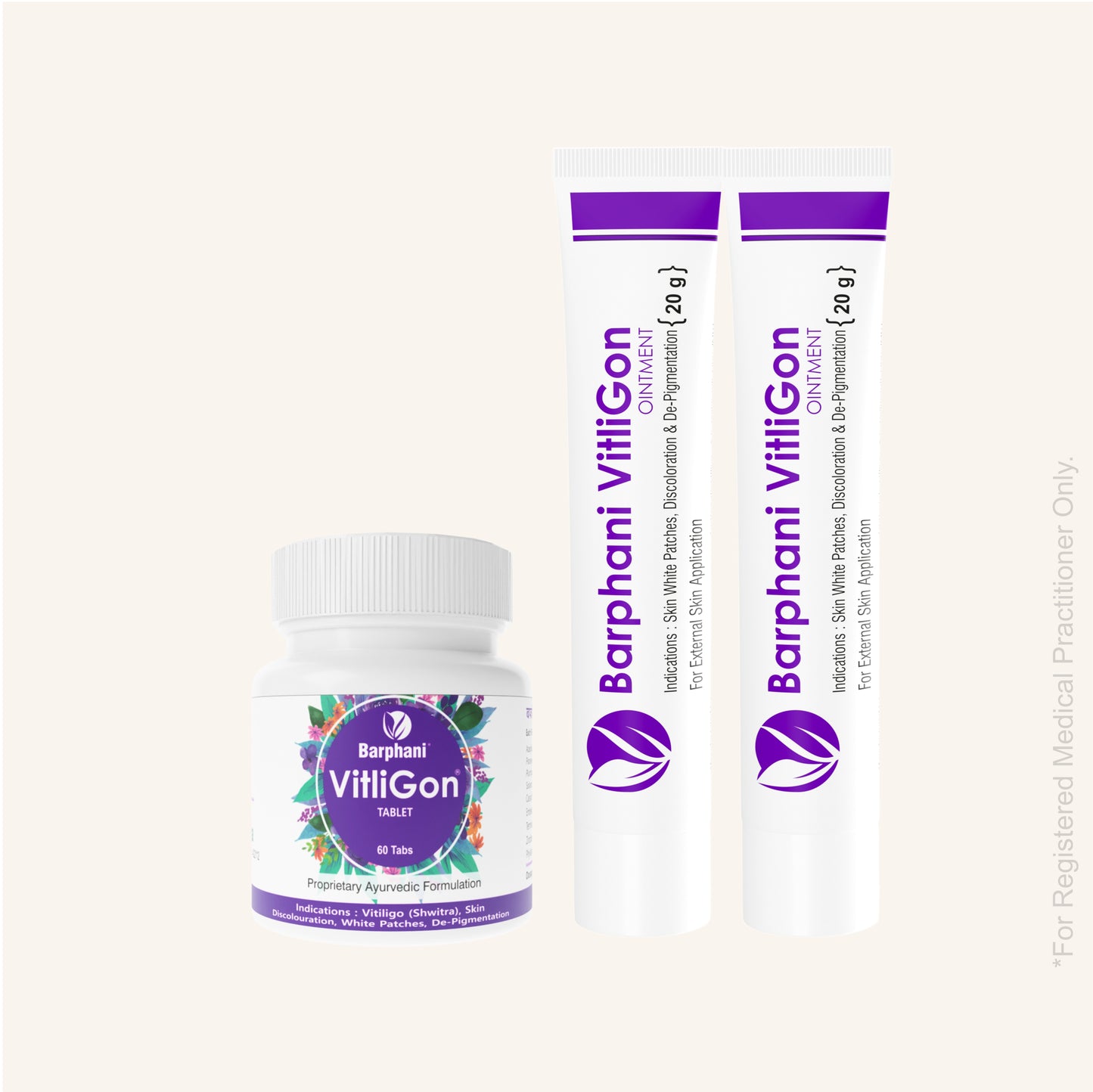 बर्फानी विटलीगोन डुओ-विटिलिगो क्रीम (2) विटलीगोन टैब (60)विटिलिगो सफेद पैच, मलिनकिरण और पुन: रंजकता पर प्रभावी