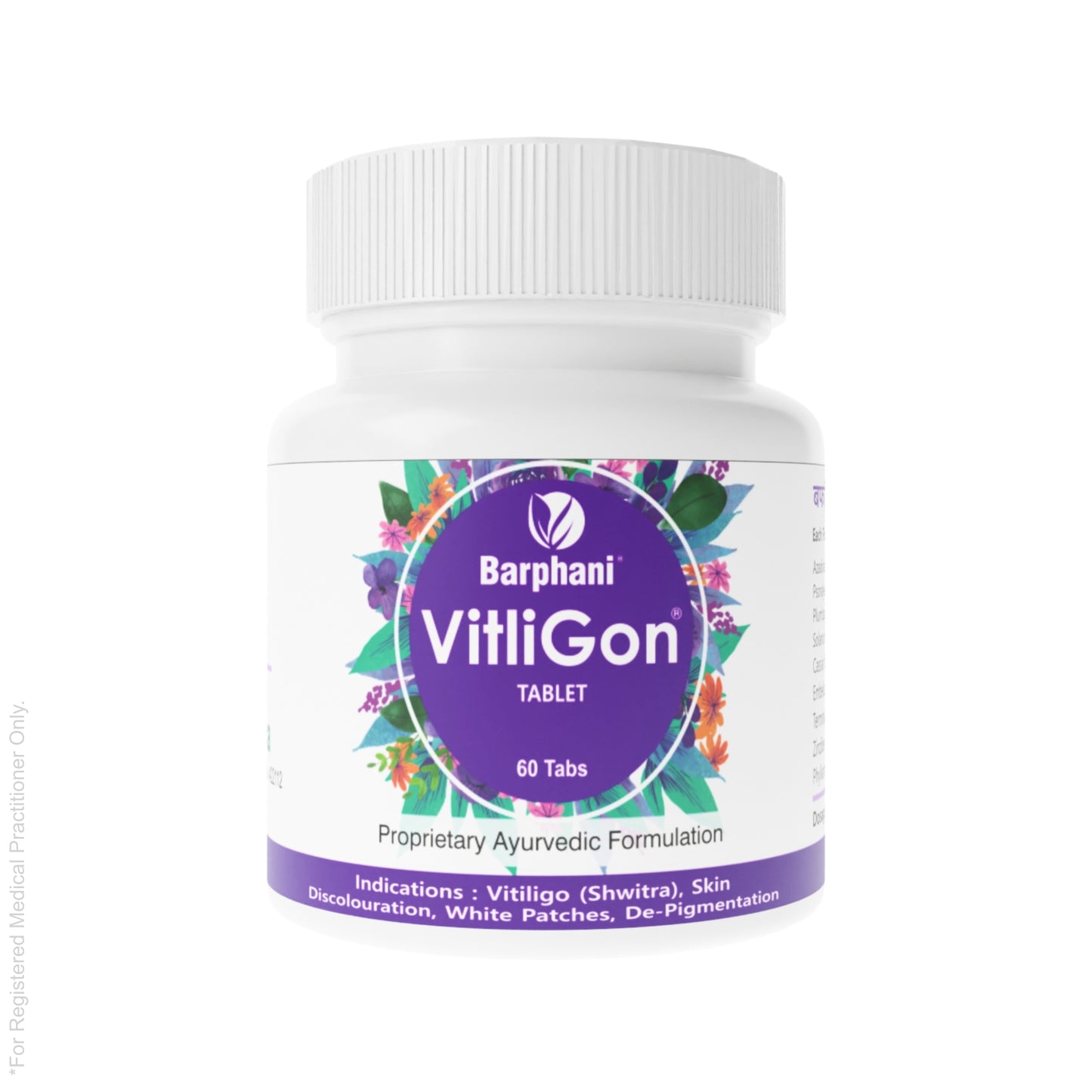 बर्फानी विटलीगोन टैबलेट - सफेद पैच, रंग बदलने, डी-पिगमेंटेशन, तेज़ परिणामों पर अत्यधिक प्रभावी, स्प्रेड को प्रतिबंधित करने में मदद करता है- 60 टैब पैक