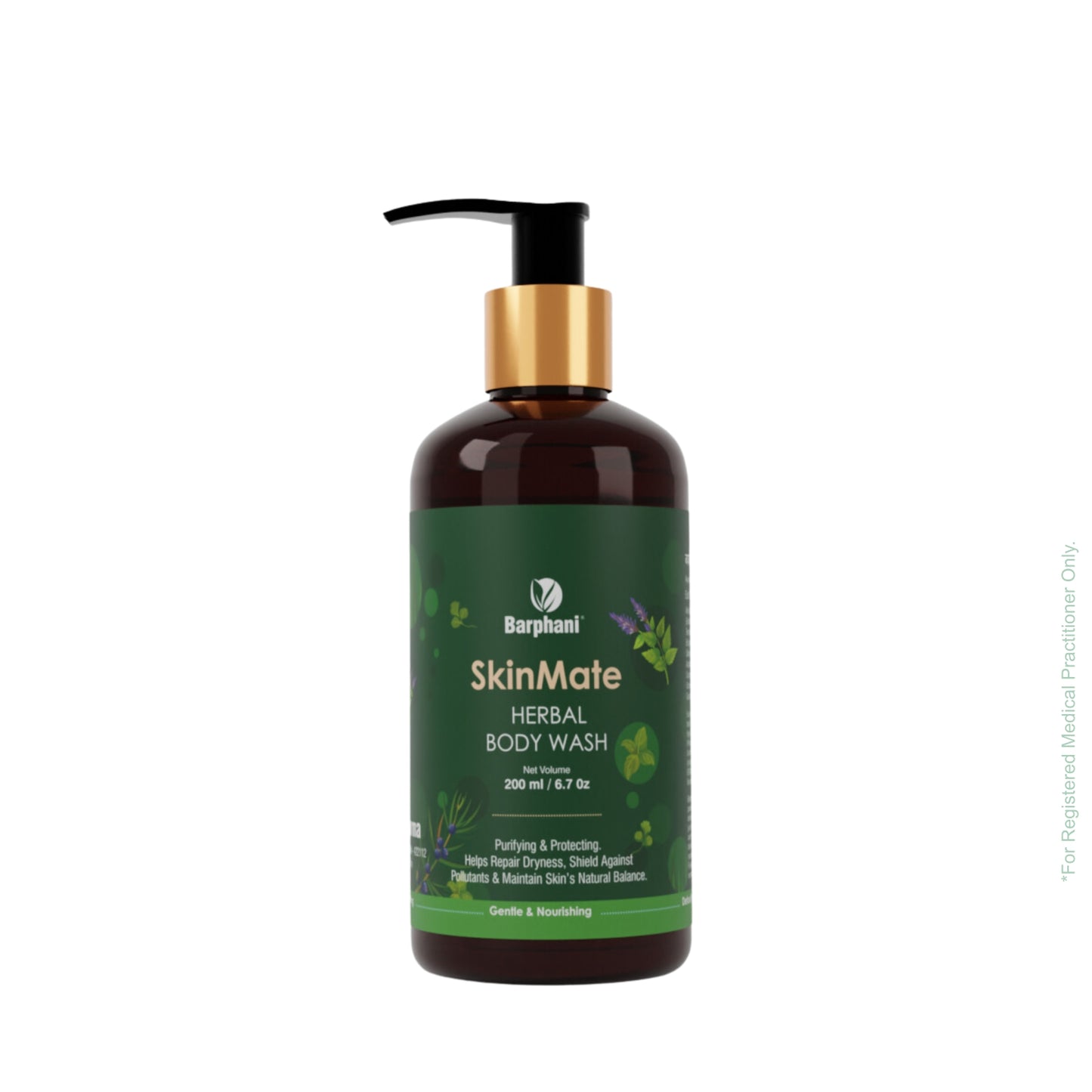 Barphani SkinMate Herbal Body Wash Natural Skincare For Dry Sensitive Skin Gentle Ayurvedic Care For Skin Discomfort Irritation SLS SLES Paraben-Free