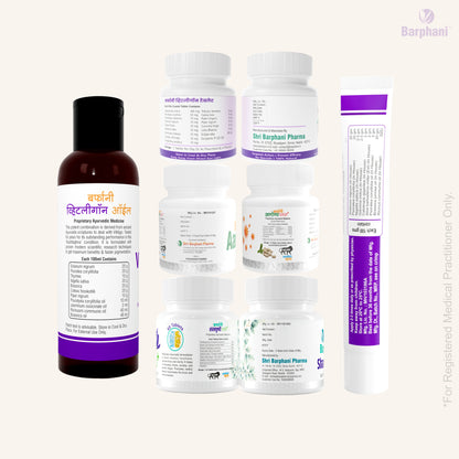 बर्फानी विटलीगोन कॉम्बो 3-विटिलिगो क्रीम (6) विटलीगोन टैब (60) आरोग्यप्लस टैब (90) शंखपुष्पीप्लस टैब (60) - विटिलिगो सफेद पैच और पुन: रंजकता के लिए