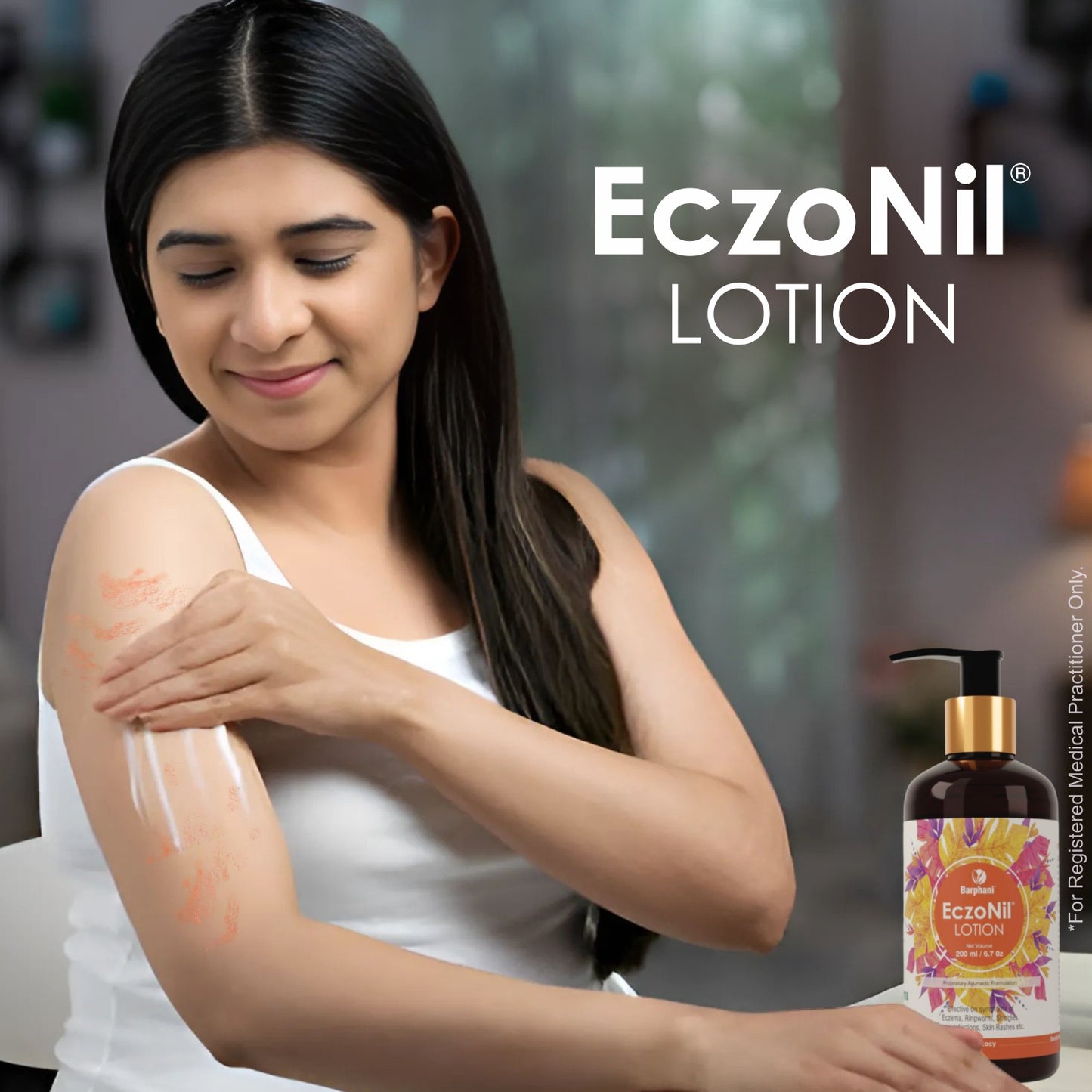 Barphani EczoNil Lotion 200ml Natural Herbal Formula For Eczema-Prone Dermatitis Herpes Ringworm & Fungal Skin | Dry Skin Soothing Skin Repair Formula