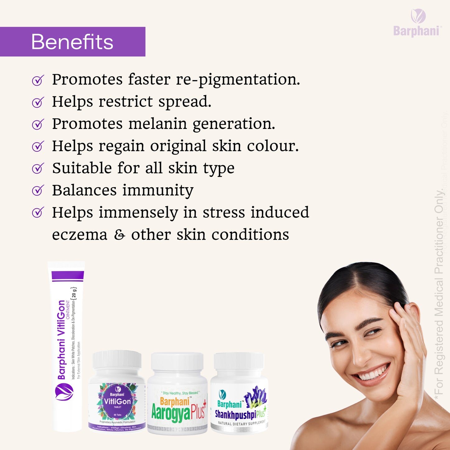 बर्फानी विटलीगोन कॉम्बो 3-विटिलिगो क्रीम (6) विटलीगोन टैब (60) आरोग्यप्लस टैब (90) शंखपुष्पीप्लस टैब (60) - विटिलिगो सफेद पैच और पुन: रंजकता के लिए