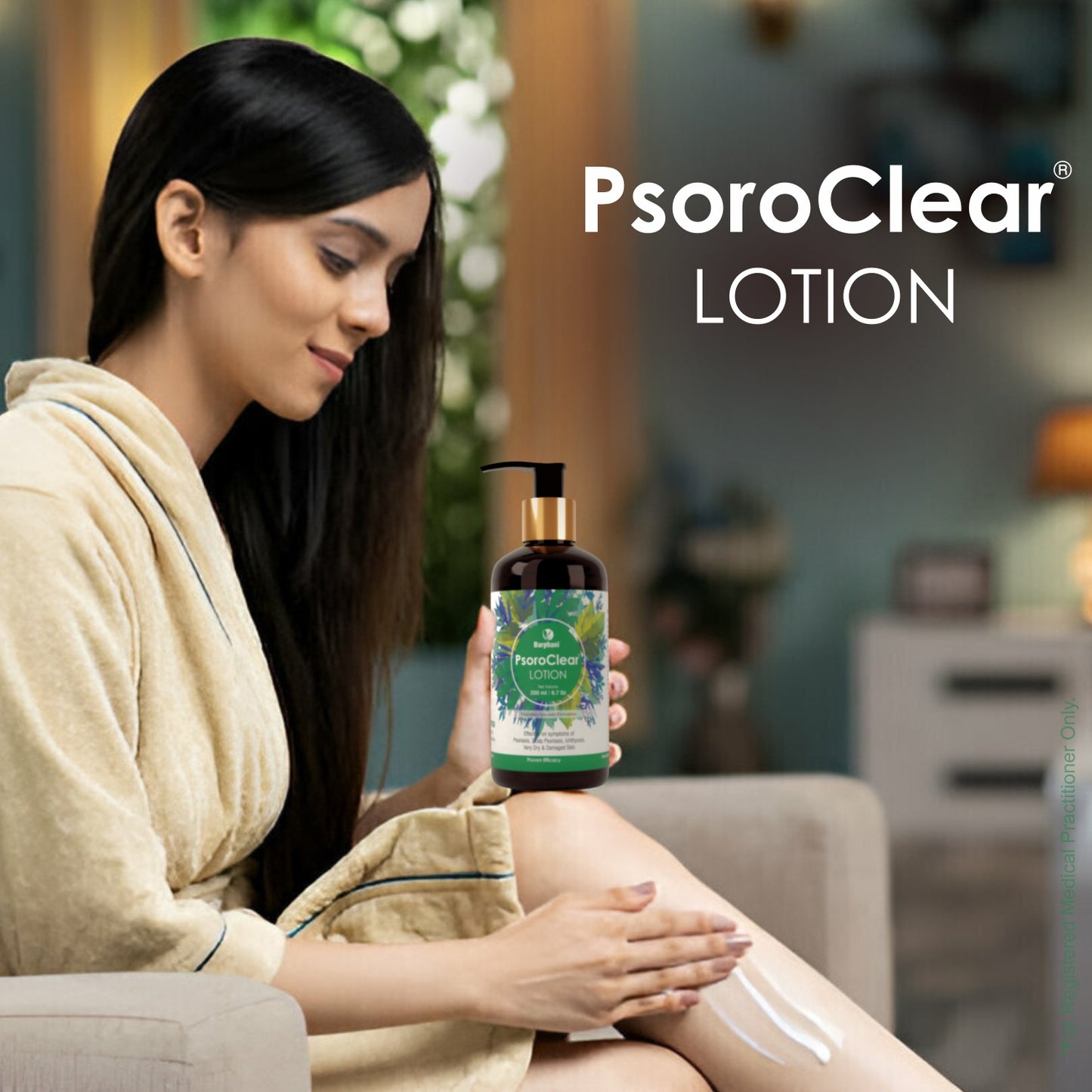 Barphani PsoroClear Lotion 200ml Natural Herbal Formula for Psoriasis-Prone Skin Soothes Dryness Scaling Itching No Steroid Paraben Sulphate & Alcohol