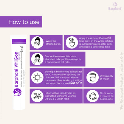 बर्फानी विटलीगोन कॉम्बो 2-विटिलिगो क्रीम (4) विटलीगोन टैब (60) और आरोग्यप्लस टैब (90) - सफेद दाग, मलिनकिरण और पुन: रंजकता पर प्रभावी