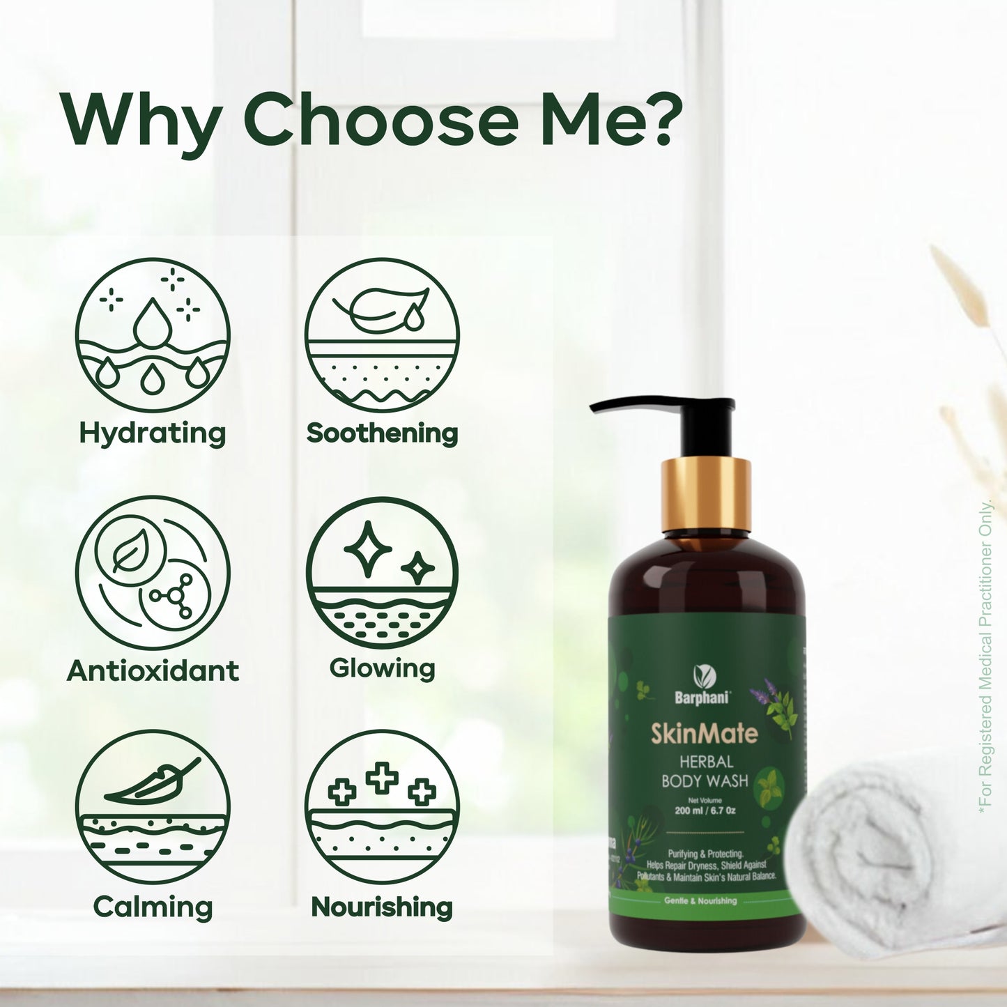 SkinMate Herbal Body Wash-200ml