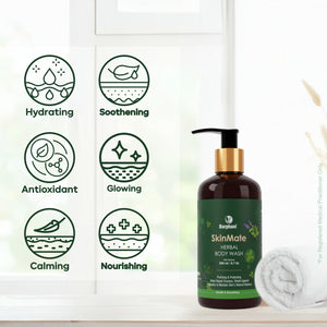 B1G1-Barphani SkinMate Herbal Body Wash Gentle Natural Skincare For Psoriasis Eczema Dry Sensitive Skin, Skin Discomfort SLS Paraben Alcohol Perfume-Free