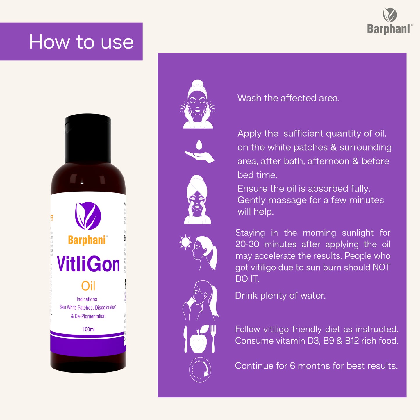 बर्फानी विटलीगोन कॉम्बो 1-विटिलिगो क्रीम (6) विटलीगोन टैब (60) और आरोग्यप्लस टैब (90) - सफेद दाग, मलिनकिरण और पुन: रंजकता पर प्रभावी