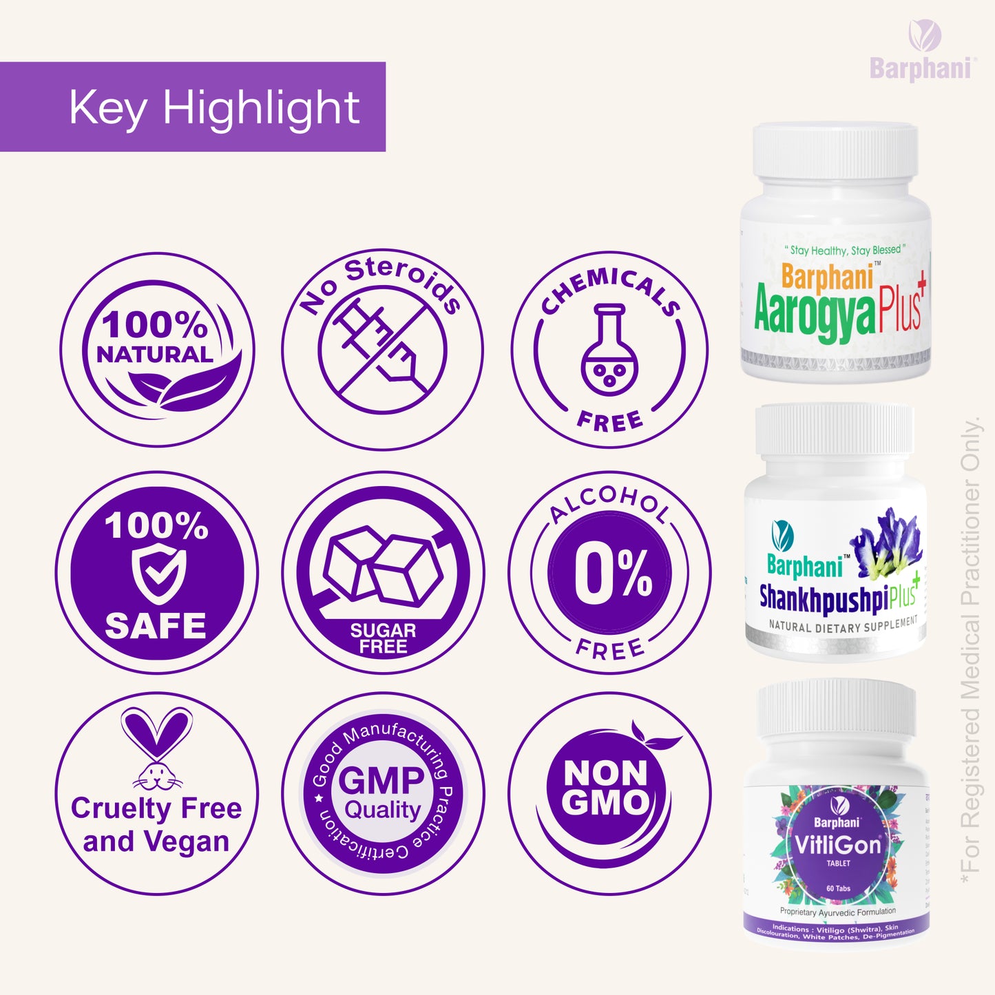 बर्फानी विटलीगोन कॉम्बो 4-विटिलिगो क्रीम (4) विटलीगोन टैब (60) आरोग्यप्लस टैब (90) शंखपुष्पीप्लस टैब (60) - विटिलिगो सफेद पैच और पुन: रंजकता के लिए