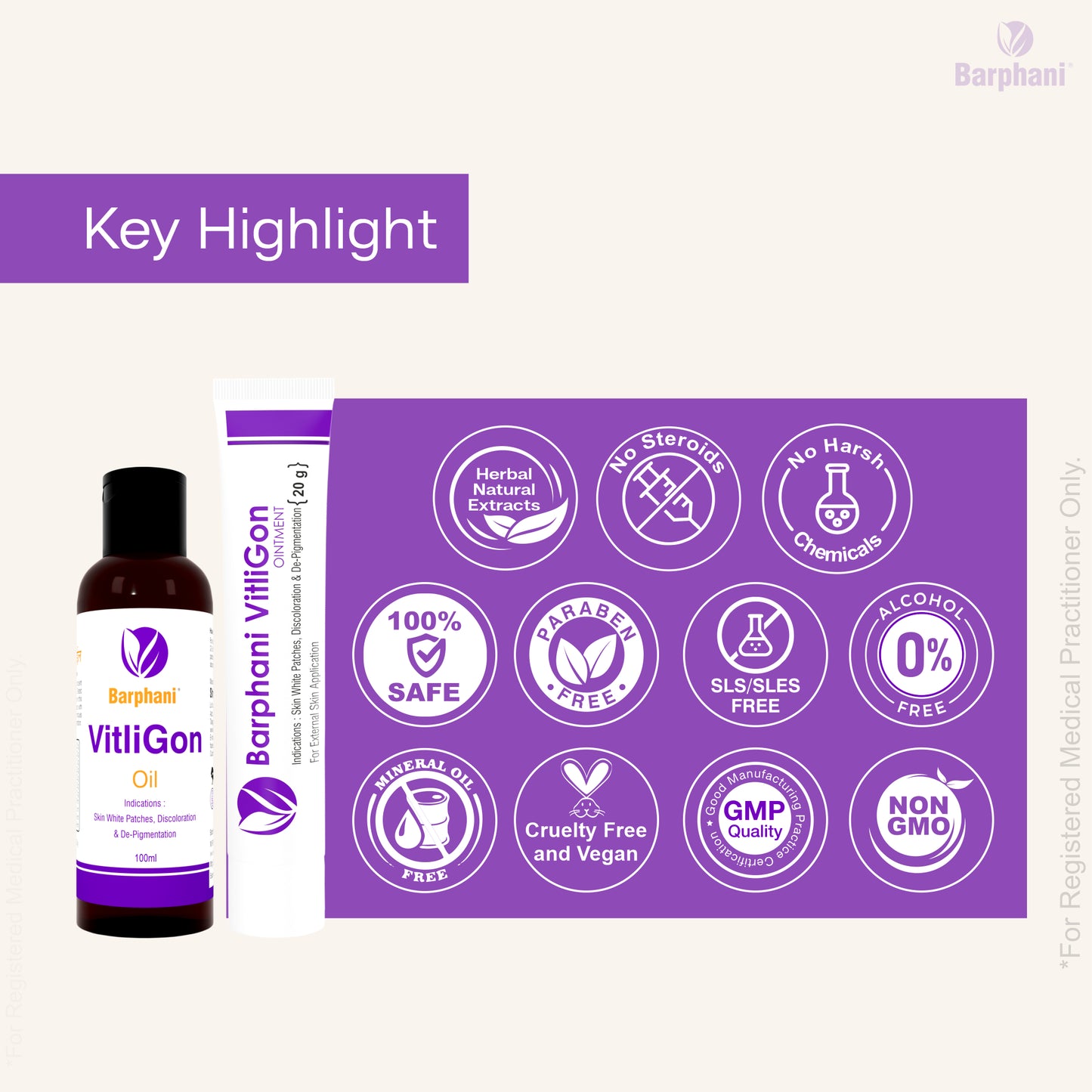 बर्फानी विटलीगोन कॉम्बो 3-विटिलिगो क्रीम (6) विटलीगोन टैब (60) आरोग्यप्लस टैब (90) शंखपुष्पीप्लस टैब (60) - विटिलिगो सफेद पैच और पुन: रंजकता के लिए