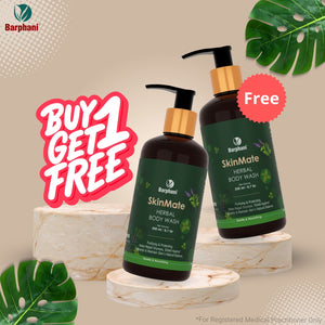 B1G1-Barphani SkinMate Herbal Body Wash Gentle Natural Skincare For Psoriasis Eczema Dry Sensitive Skin, Skin Discomfort SLS Paraben Alcohol Perfume-Free
