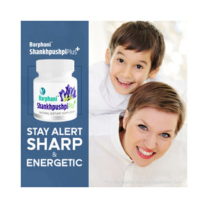 Barphani Shankhpushpi Plus-Instant Stress n Tension Relief, For Stress-Induced Conditions Like Vitiligo Psoriasis Eczema Melasma- 60 Tabs