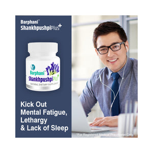 Barphani Shankhpushpi Plus-Instant Stress n Tension Relief, For Stress-Induced Conditions Like Vitiligo Psoriasis Eczema Melasma- 60 Tabs