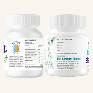 Barphani Shankhpushpi Plus-Instant Stress n Tension Relief, For Stress-Induced Conditions Like Vitiligo Psoriasis Eczema Melasma- 60 Tabs
