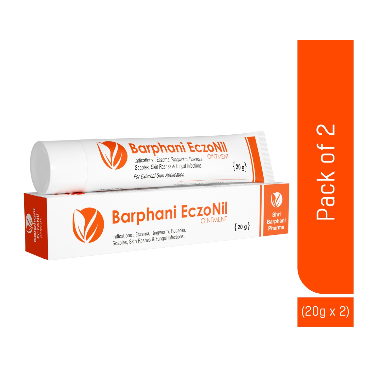 Barphani EczoNil Ointment - Eczema Dermatitis Ringworm Fungal Infections Rashes Itching. 100% Natural Herbal Gentle & Effective. No Side Effects 40g