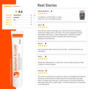 বারফানি একজিমা রিলিফ ক্রিম-প্রাকৃতিক (কোন স্টেরয়েড নেই) একজিমা ডার্মাটাইটিস দাদ ছত্রাকের সংক্রমণ ত্বকের ফুসকুড়ি চুলকানি ডার্ক স্পট রিমুভার প্যাক অফ 4(20gx4)