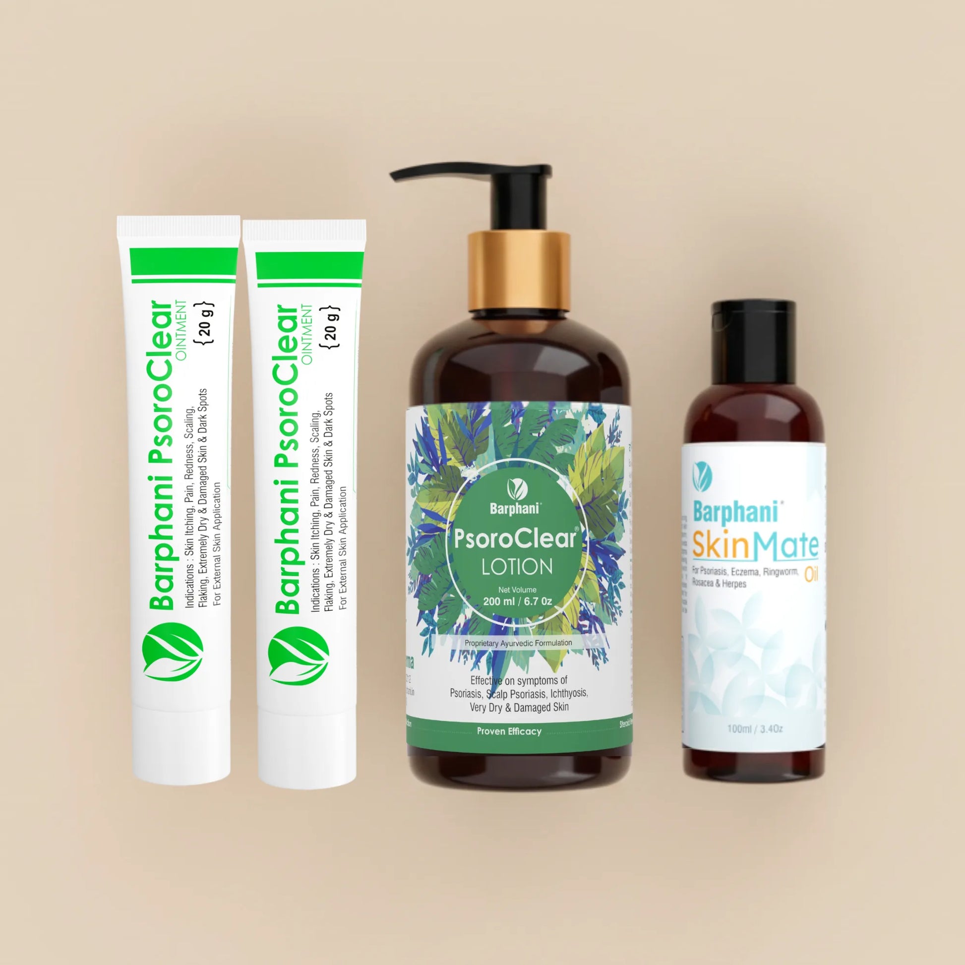 Psoriasis Topical Kit (PsoroClear Psoriasis Cream, PsoroClear Psoriasis Lotion and Psoriasis SkinMate Oil)
