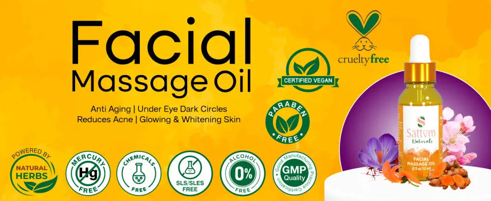 Sattvm Naturals Facial Oil Best Hyperpigmentation, Anti Aging Serum For, Glowing & Whitening Skin, Under Eye Dark Circles & Acne Pimple Patches (15ml)