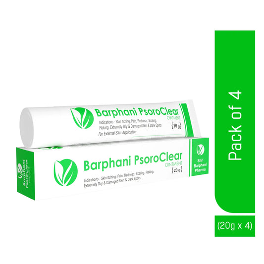 Clear skin with Barphani PsoroClear: All-natural herbal no steroid formula. Psoriasis Scalp Psoriasis. Fast-acting itching scaling flaking relief. 80g